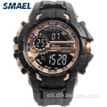 smael hombres LED reloj digital relojes de pulsera dorado electrónico